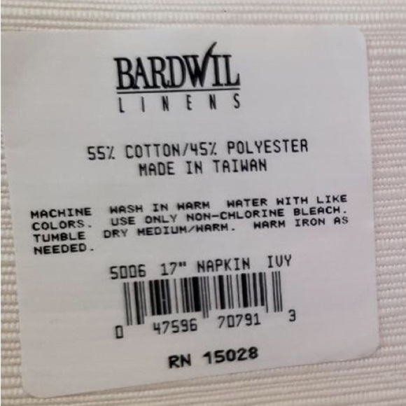 NWT Set of 4 Bardwil Linens Ivory Placemats and Napkins Table Linens - Picture 7 of 7